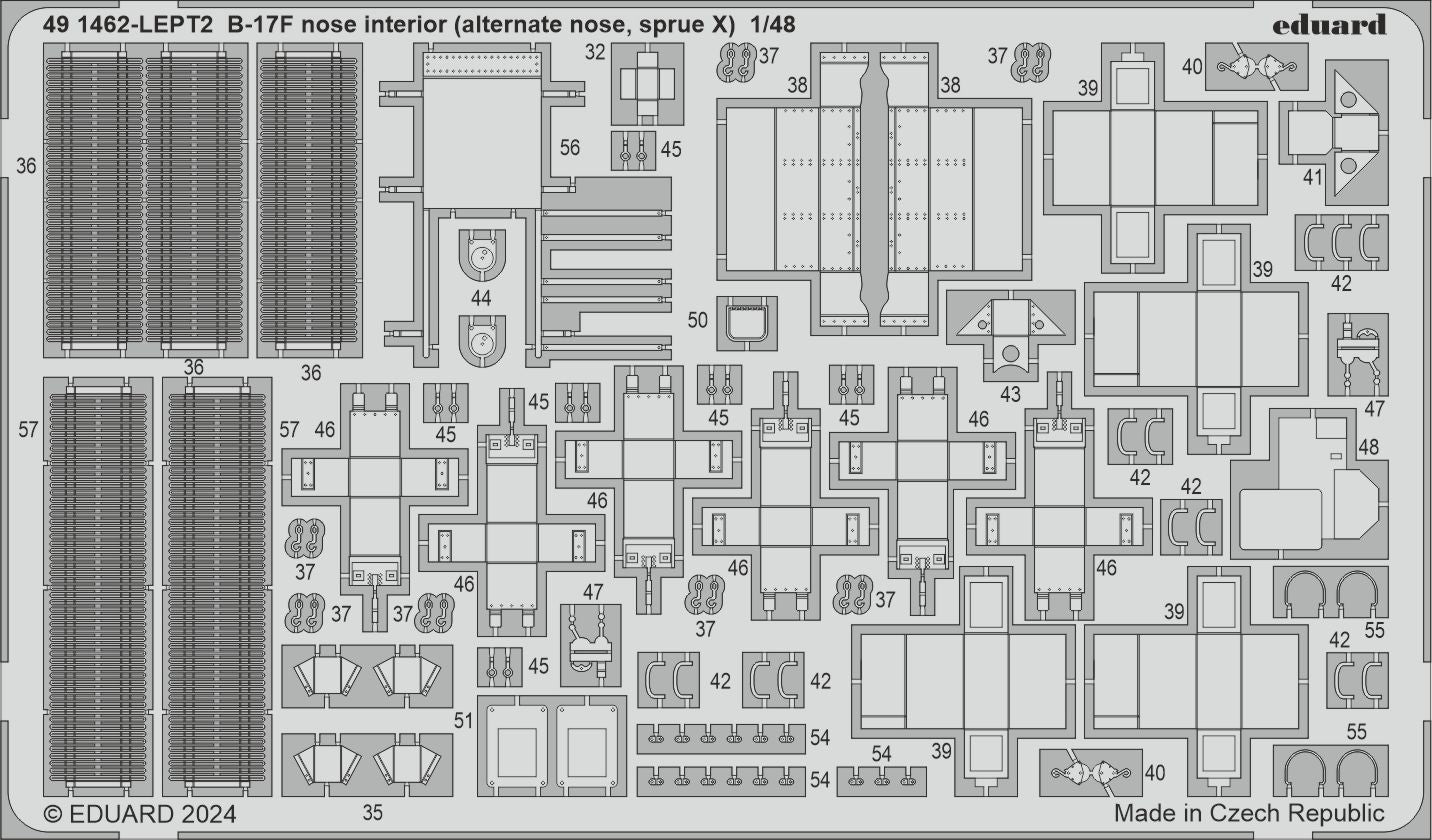Eduard ED491462 1:48 Boeing B-17F Flying Fortress nose interior