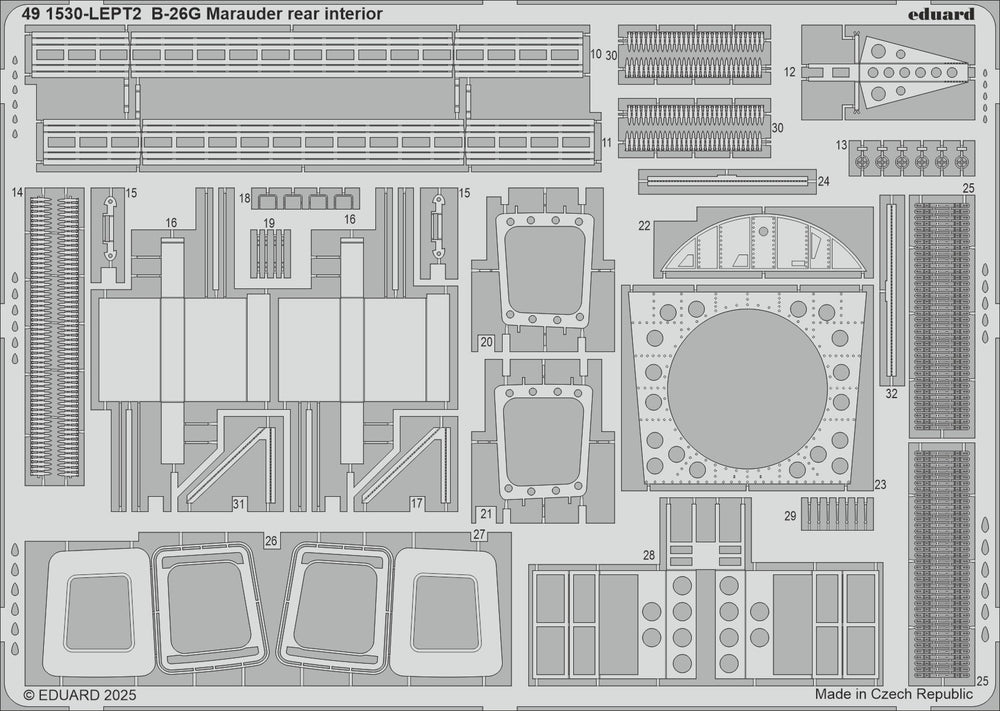 Eduard ED491530 Martin B-26G Marauder rear interior 1:48