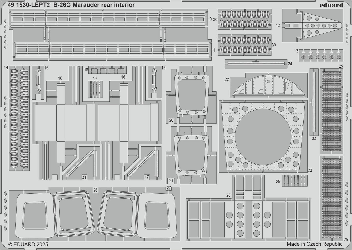 Eduard ED491530 Martin B-26G Marauder rear interior 1:48