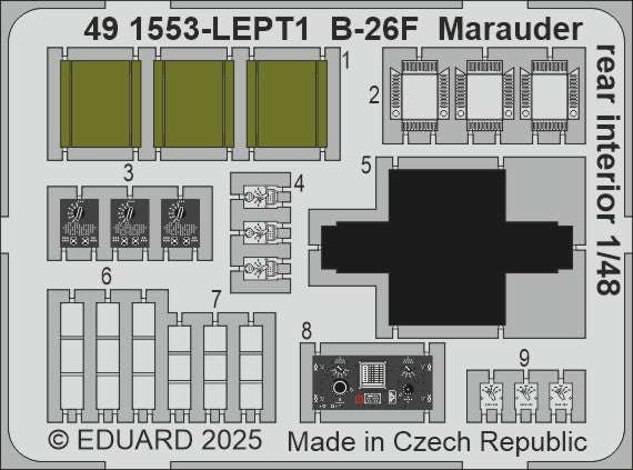 Eduard ED491553 Martin B-26F Marauder rear interior 1:48