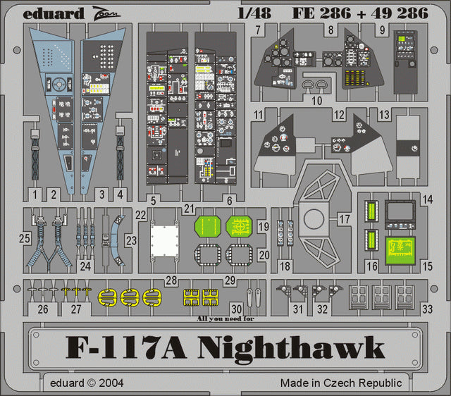 Eduard ED49286 1:48 Lockheed F-117A Nighthawk PRE-PAINTED IN COLOUR!