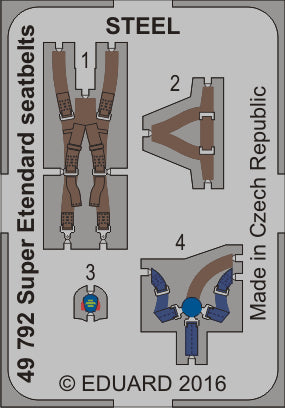 Eduard ED49792 1:48 Dassault Super Etendard seatbelts STEEL