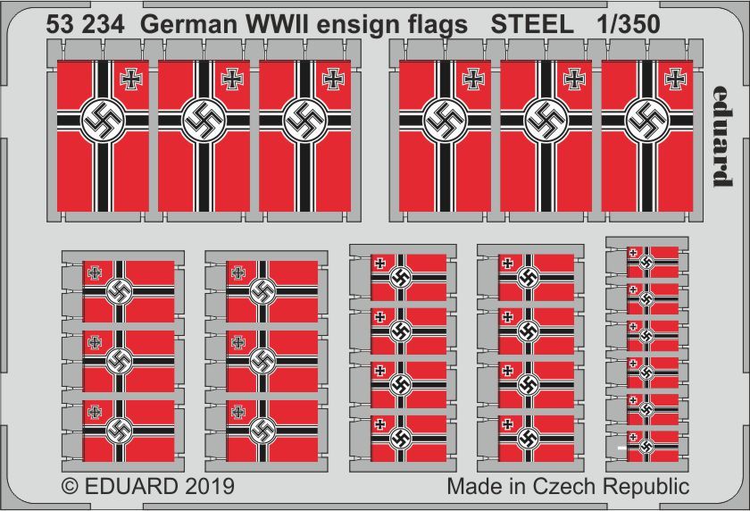 Eduard ED53234 1:350 German WWII ensign flags STEEL