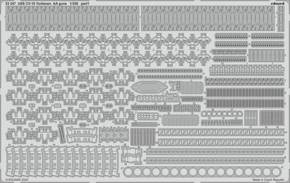Eduard ED53247 1:350 USS Yorktown 1944 CV-10 AA guns