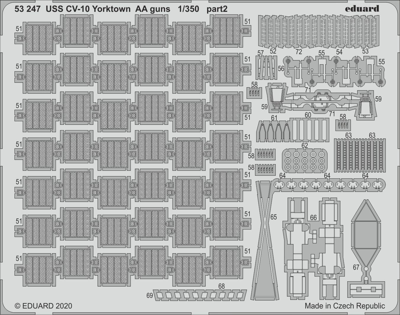 Eduard ED53247 1:350 USS Yorktown 1944 CV-10 AA guns