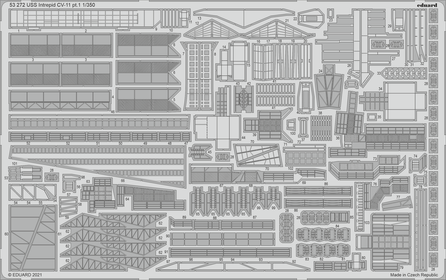 Eduard ED53272 1:350 USS Intrepid CV-11 pt.1