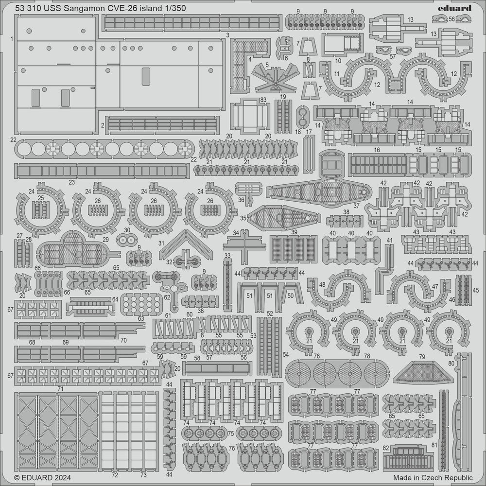 Eduard ED53310 USS Sangamon CVE-26 island 1:350