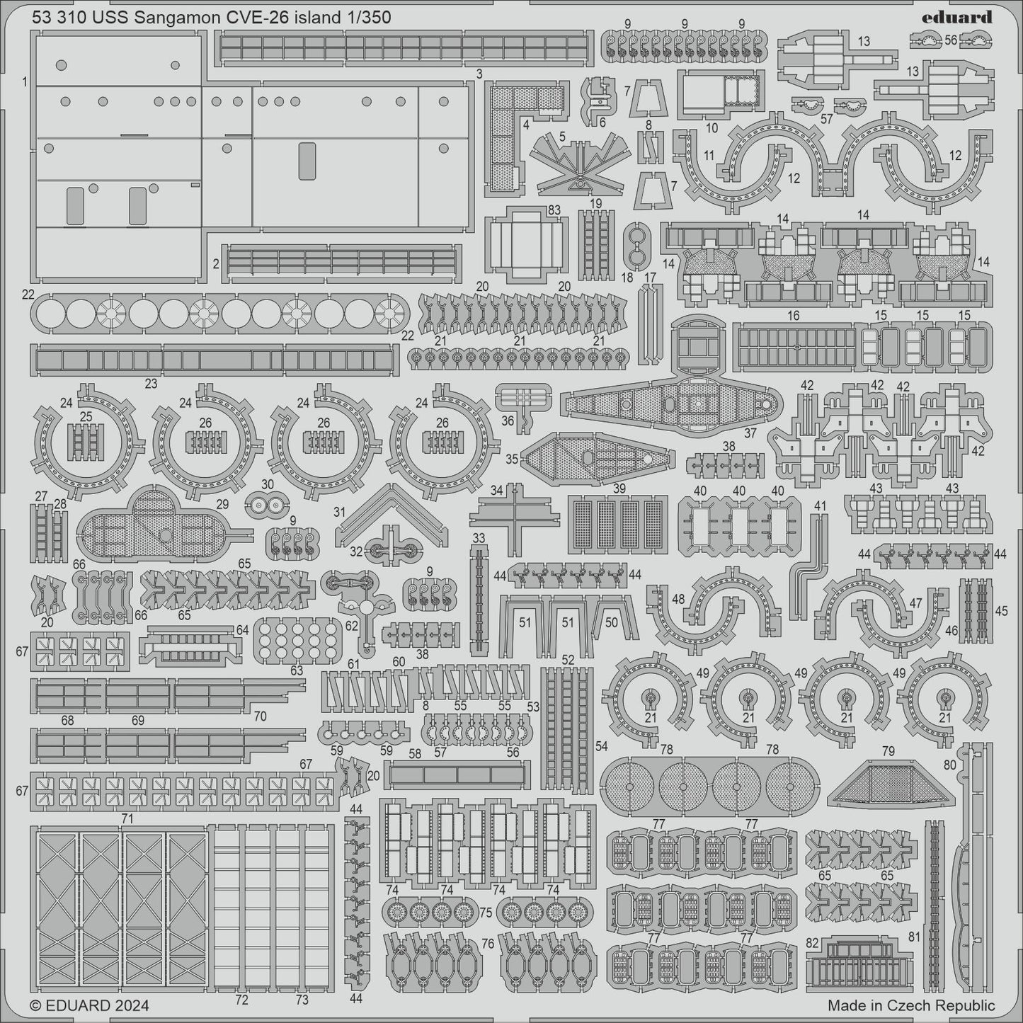 Eduard ED53310 USS Sangamon CVE-26 island 1:350