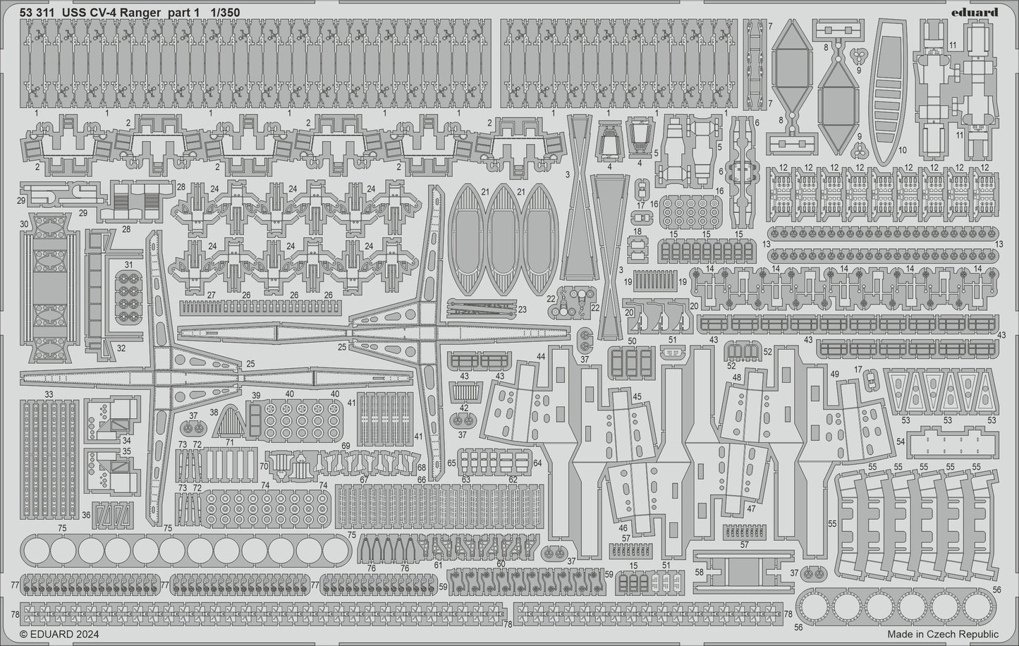 Eduard ED53311 USS Ranger CV-4 part 1 1:350