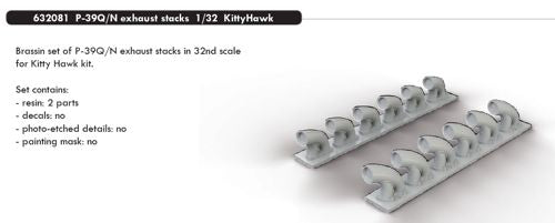 Eduard Brassin ED632081 1:32 Bell P-39Q/N Airacobra exhaust stacks
