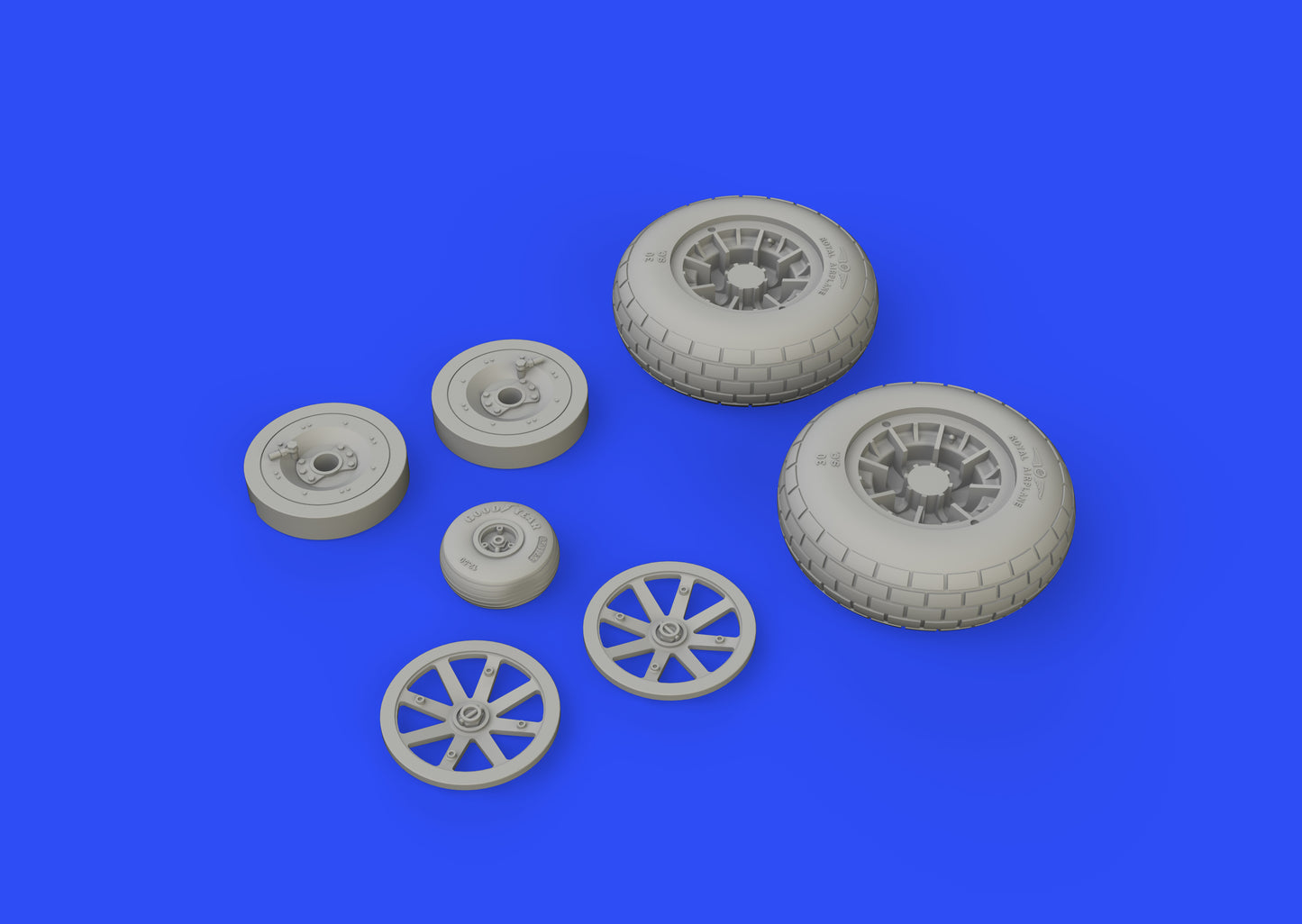 Eduard Brassin ED632143 1:32 Curtiss P-40N Warhawk wheels with Wtd tyre effect