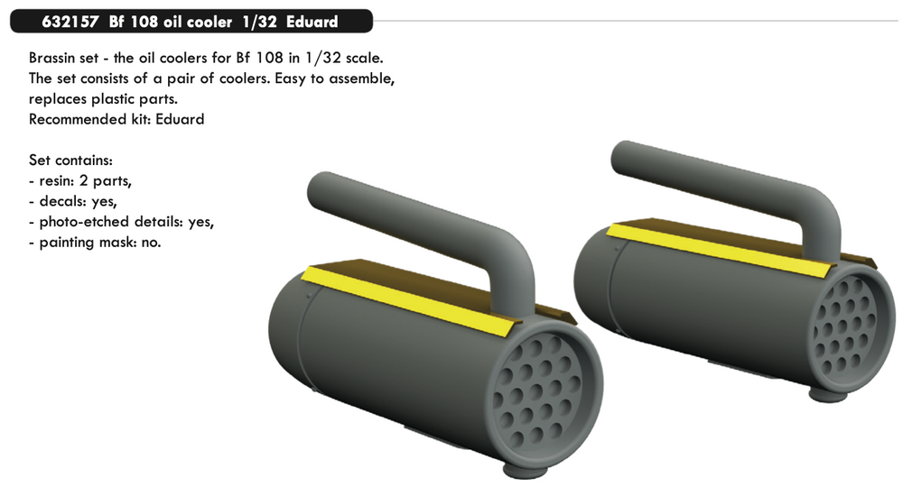 Eduard Brassin ED632157 1:32 Messerschmitt Bf-108 oil cooler