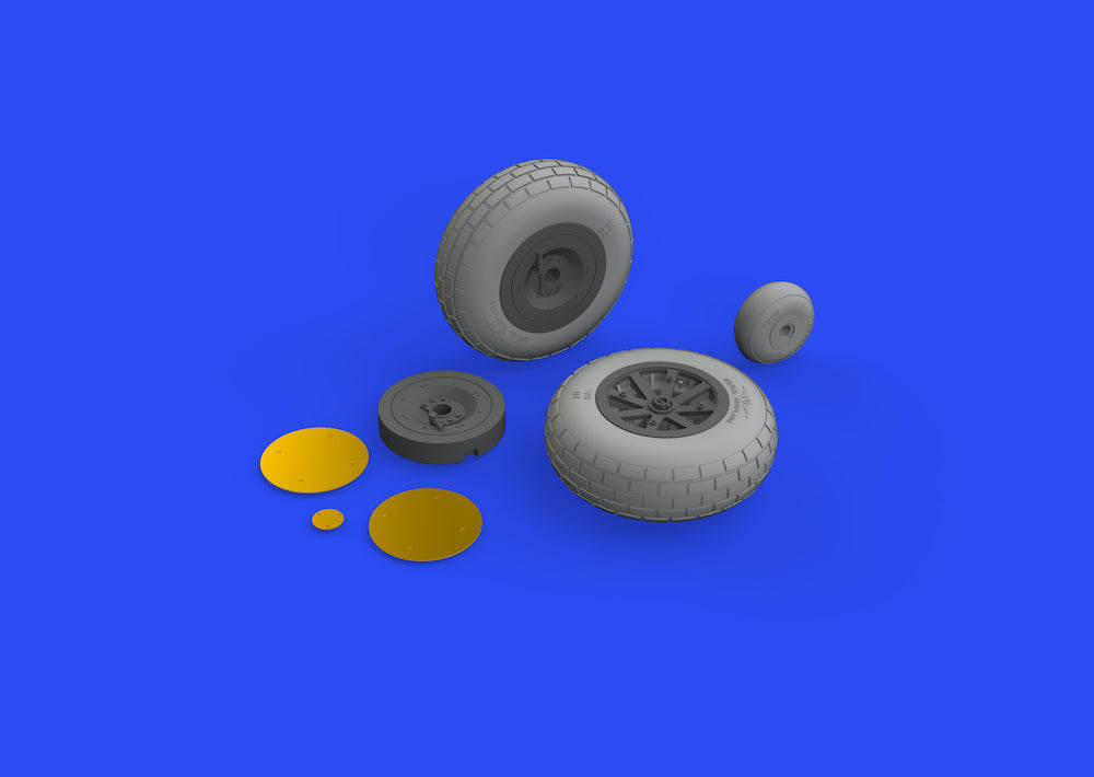 Eduard Brassin ED632160 1:32 Curtiss P-40E wheels with weighted tyre effect