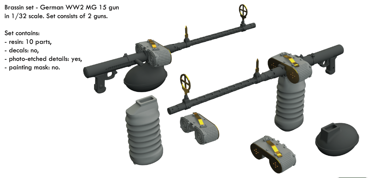 Eduard Brassin ED632166 MG 15 German 7.92mm Machine Gun 1:32