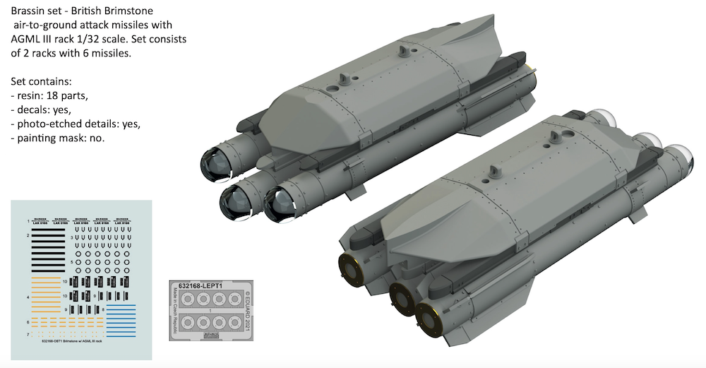 Eduard Brassin ED632168 British Brimstone Missile Set 1:32