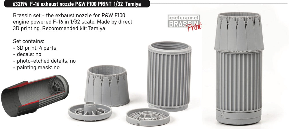 Eduard Brassin ED632194 1:32 Lockheed-Martin F-16C exhaust nozzle P&W F100