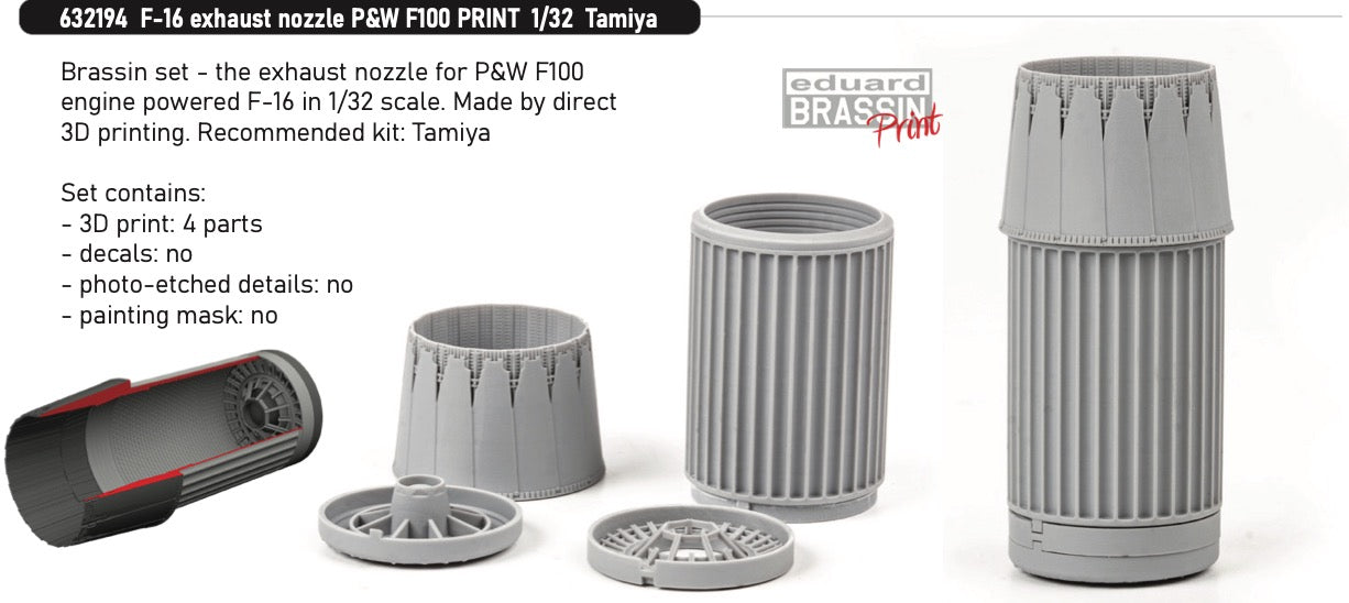 Eduard Brassin ED632194 1:32 Lockheed-Martin F-16C exhaust nozzle P&W F100