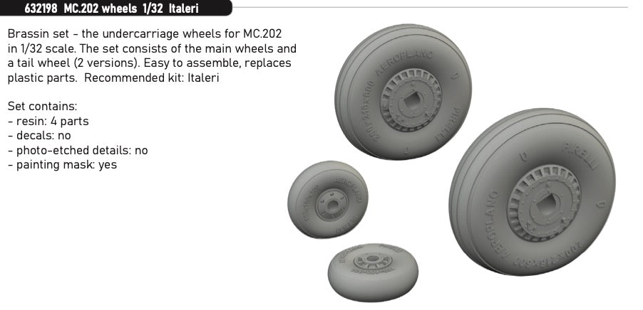 Eduard Brassin ED632198 1:32 Macchi C.202 Folgore wheels