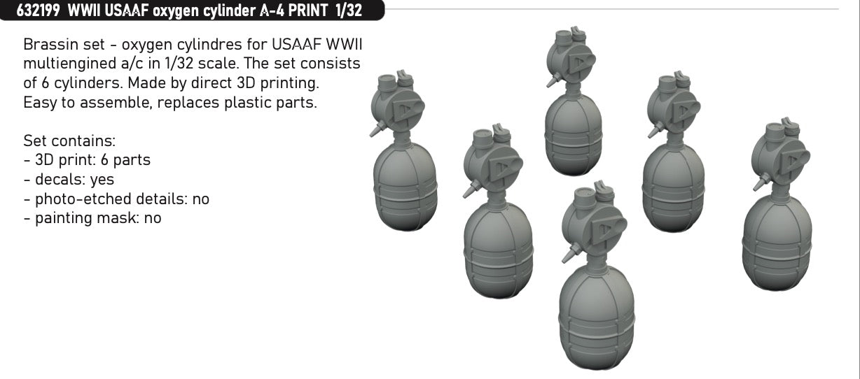 Eduard Brassin ED632199 1:32 WWII USAAF oxygen cylinder A-4