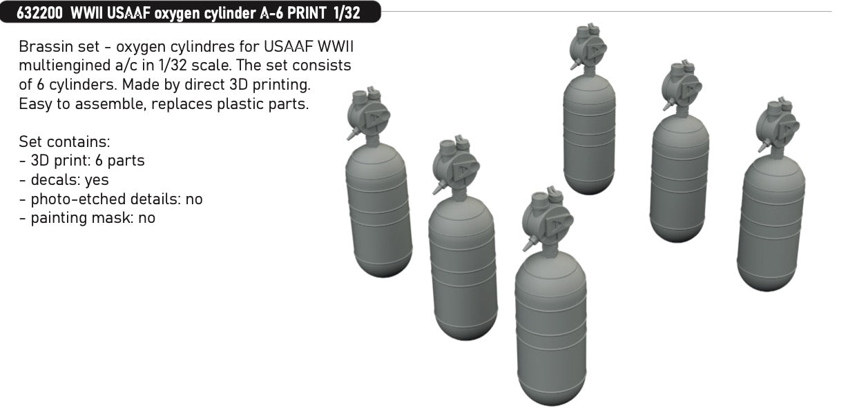Eduard Brassin ED632200 1:32 WWII USAAF oxygen cylinder A-6