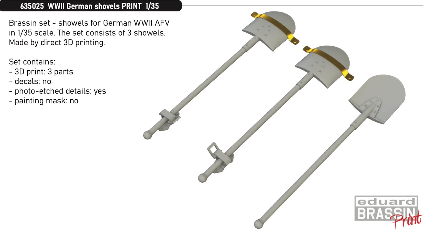 Eduard Brassin ED635025 1:35 WWII German shovels