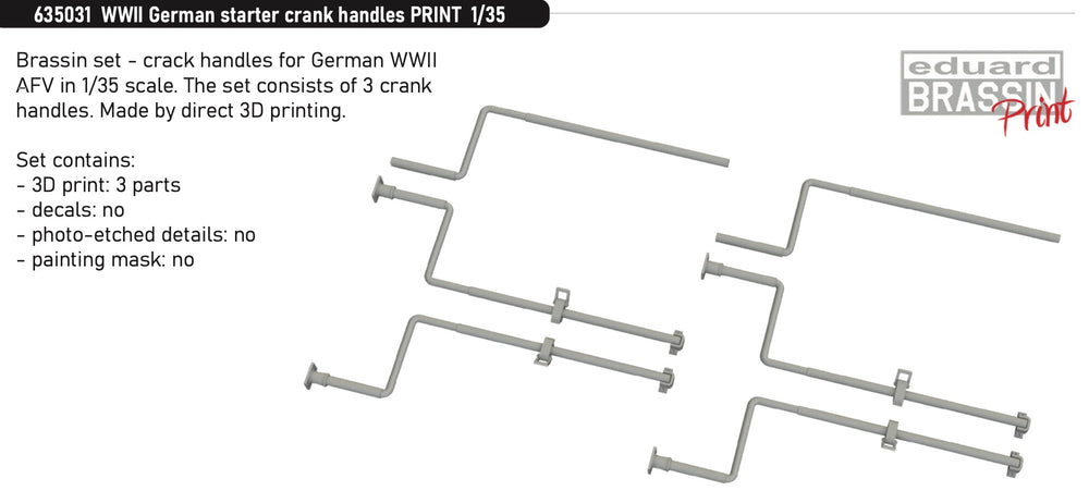 Eduard Brassin ED635031 1:35 WWII German starter crank handles