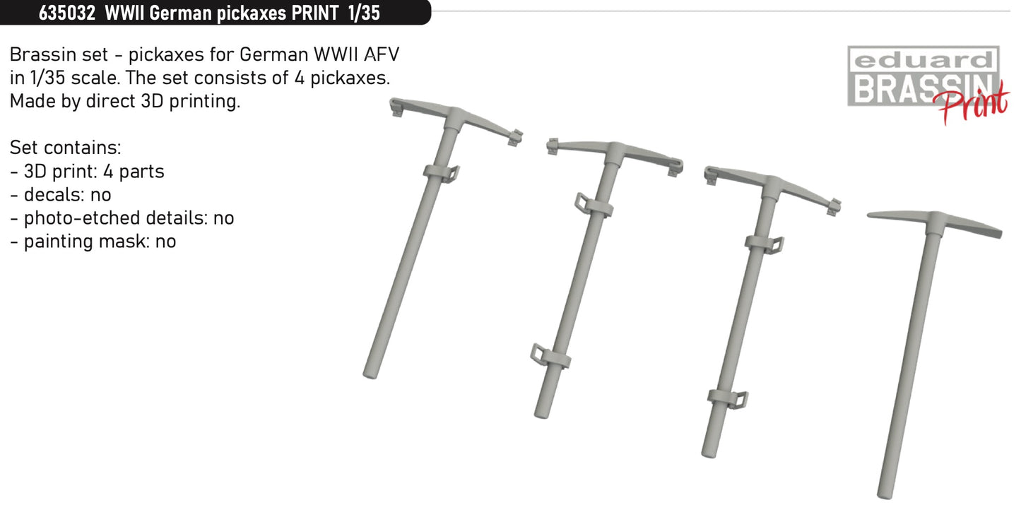 Eduard Brassin ED635032 1:35 WWII German pick axes