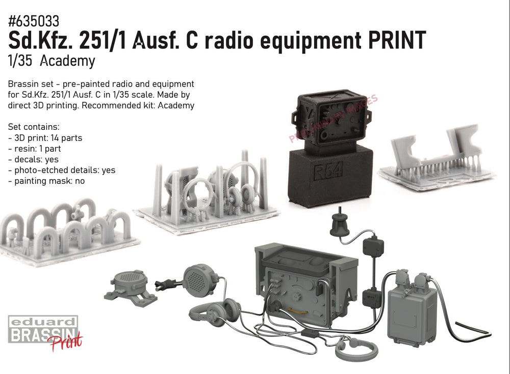 Eduard Brassin ED635033 1:35 Sd.Kfz.251/1 Ausf.C radio equipment