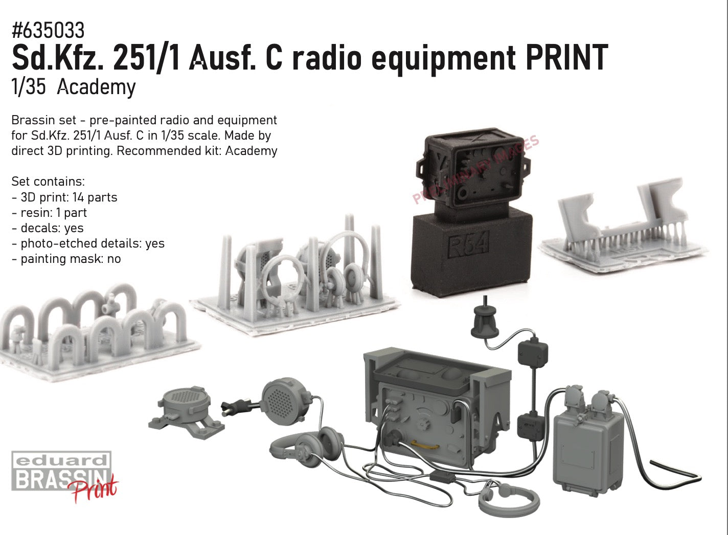 Eduard Brassin ED635033 1:35 Sd.Kfz.251/1 Ausf.C radio equipment
