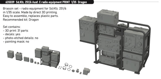 Eduard Brassin ED635039 Sd.Kfz.251/6 Ausf.C radio equipment 3D-Printed 1:35