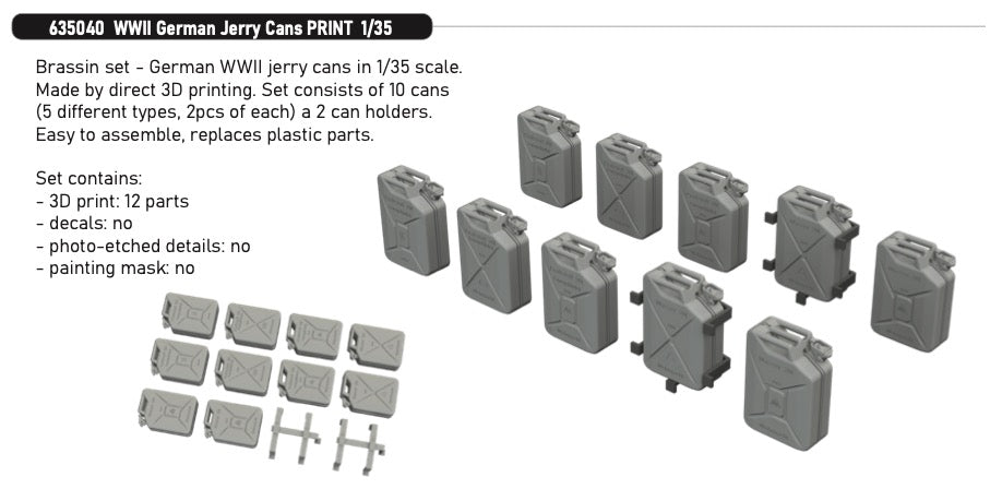 Eduard Brassin ED635040 1:35 WWII German Jerry Cans