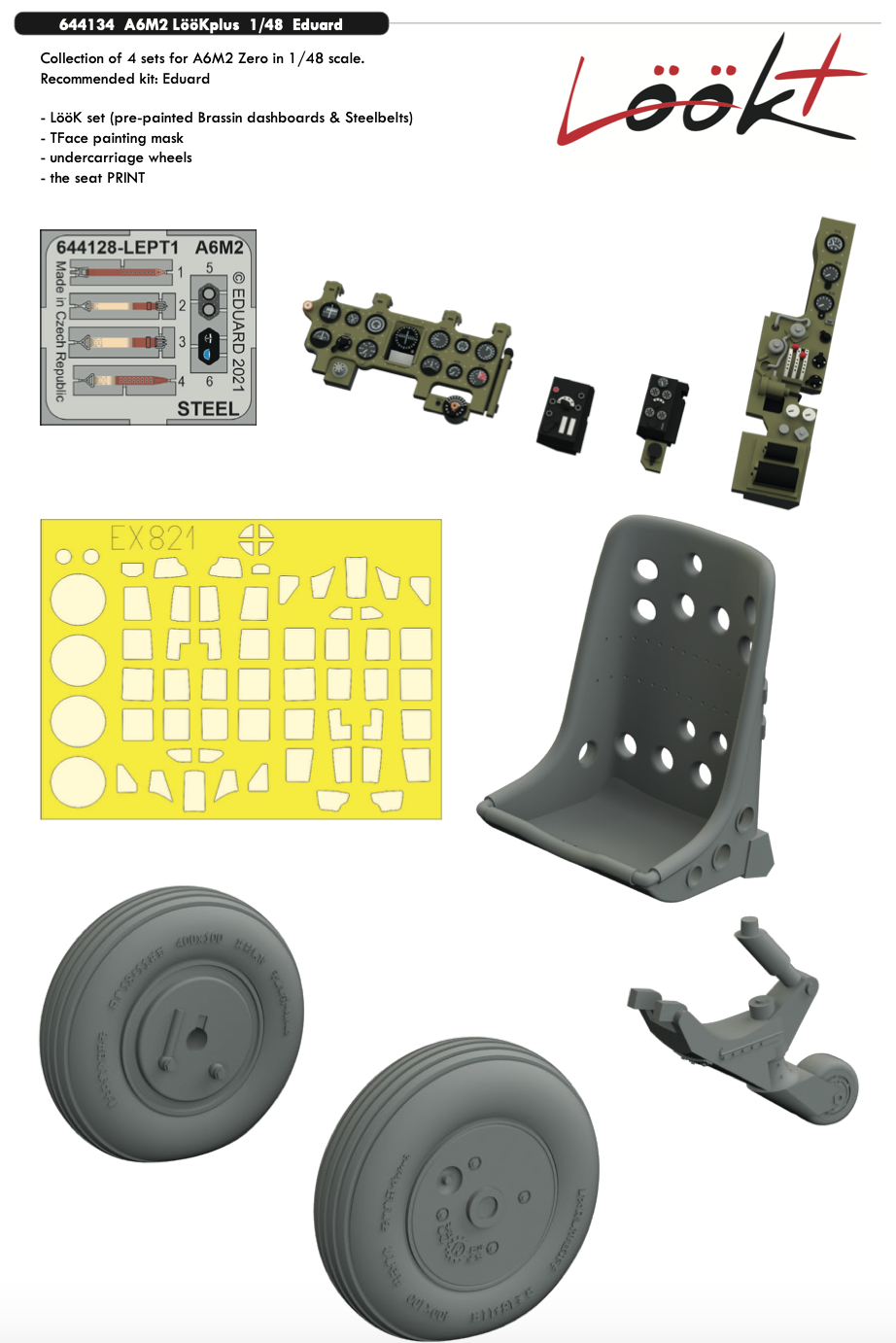 Eduard Brassin ED644134 1:48 Mitsubishi A6M2 Zero LooK plus