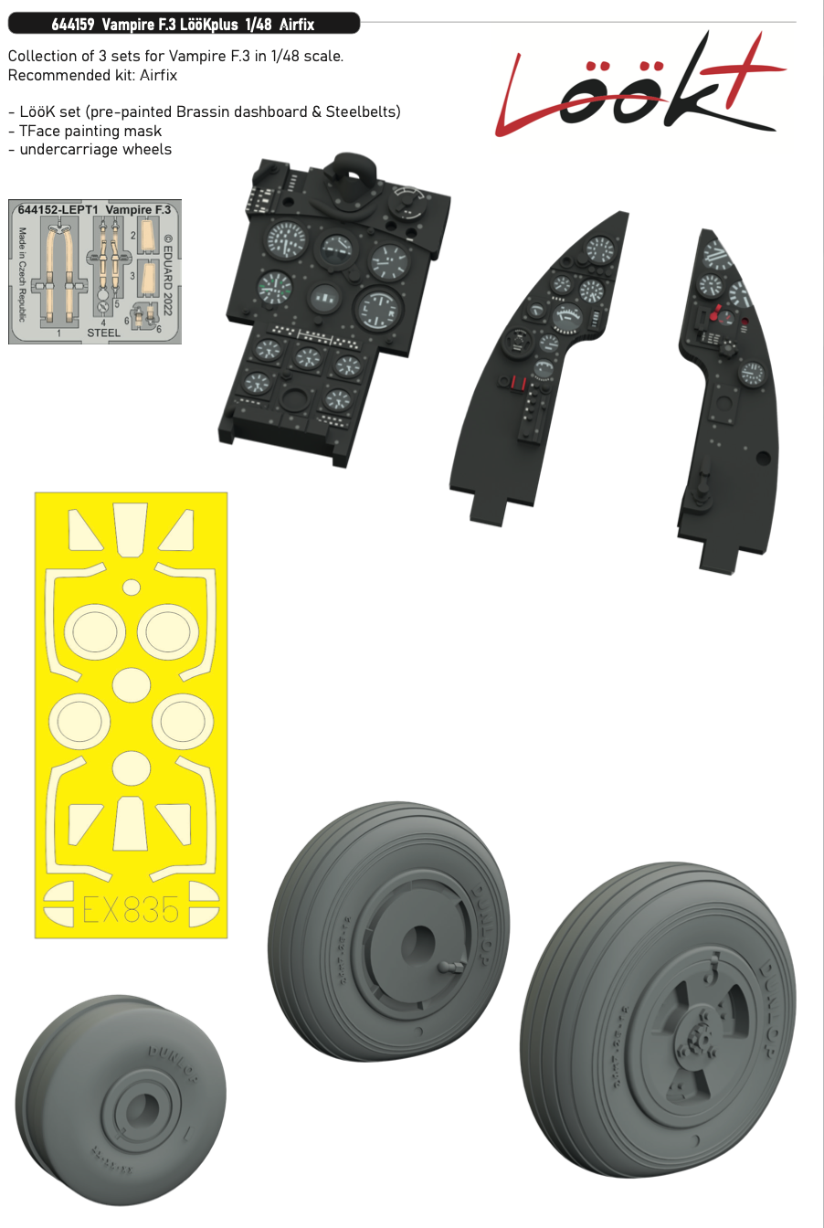 Eduard Brassin ED644159 1:48 de Havilland Vampire F.3 LooKplus
