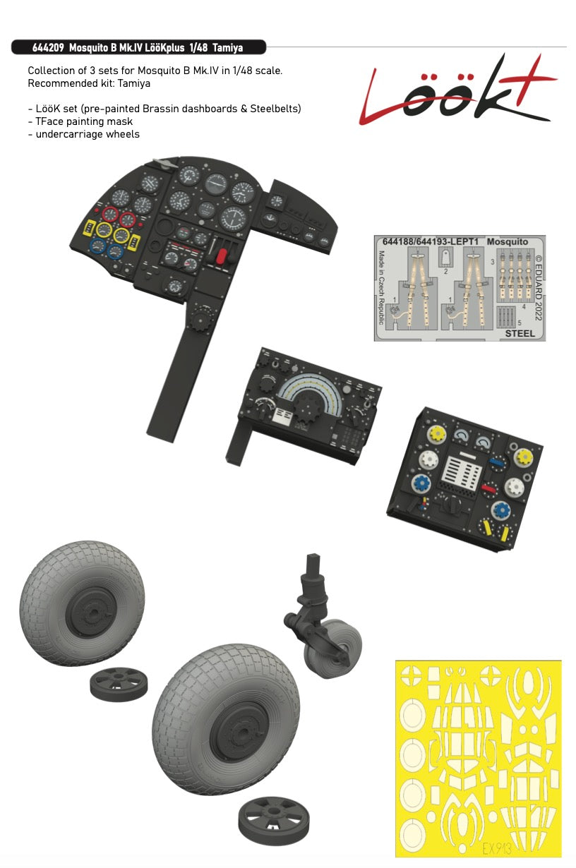 Eduard Brassin ED644209 Mosquito B Mk.IV LooK Panel & PE 1:48
