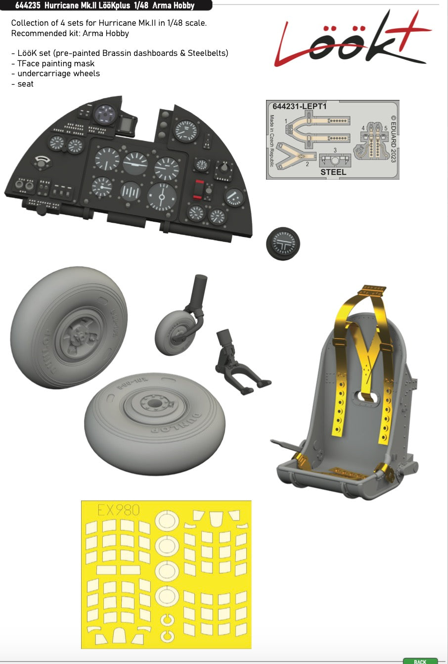 Eduard Brassin ED644235 1:48 Hawker Hurricane Mk.II LooK plus