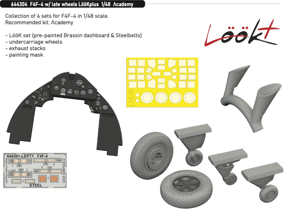 Eduard Brassin ED644304 1:48 F4F-4 Wildcat Late Wheels LooKplus
