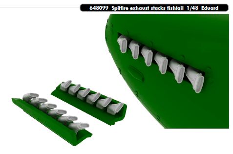 Eduard Brassin ED648099 1:48 Supermarine Spitfire Mk.IX exhaust stacks fishtail