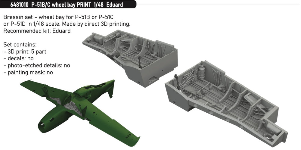 Eduard Brassin ED6481010 1:48 North-American P-51B/P-51C Mustang wheel bay