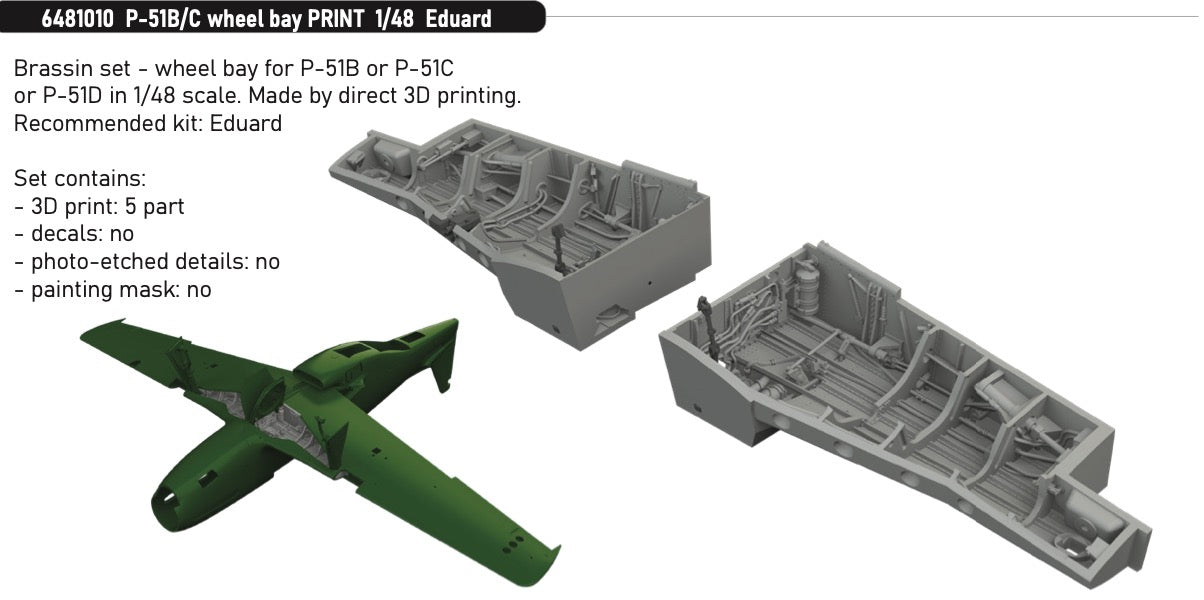 Eduard Brassin ED6481010 1:48 North-American P-51B/P-51C Mustang wheel bay