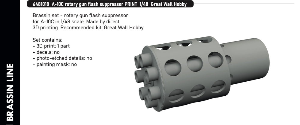 Eduard Brassin ED6481018 1:48 A-10C Rotary Gun Flash Suppressor