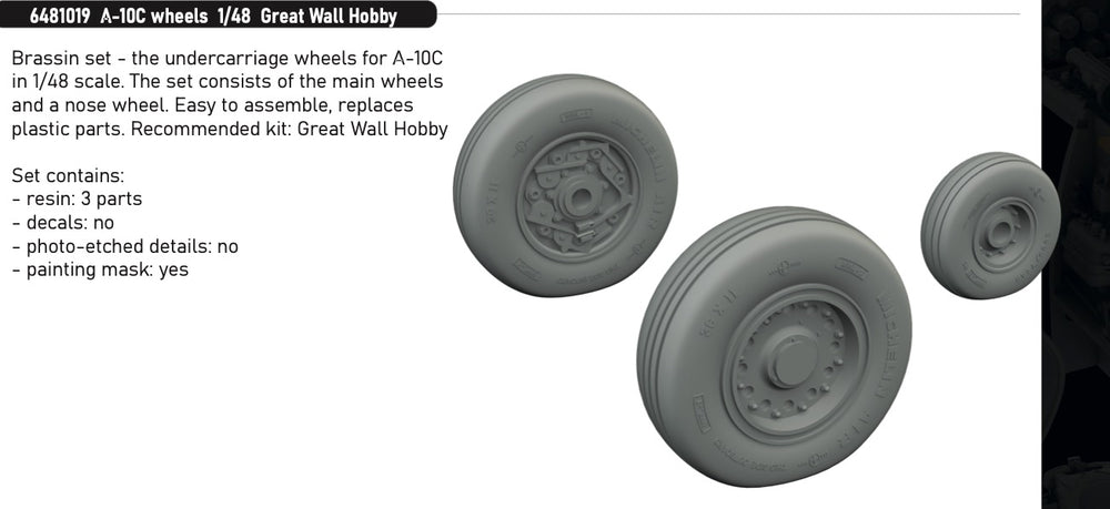 Eduard Brassin ED6481019 Fairchild A-10C Thunderbolt II wheels 1:48