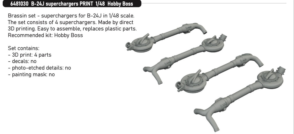 Eduard Brassin ED6481030 1:48 Consolidated B-24J Liberator superchargers