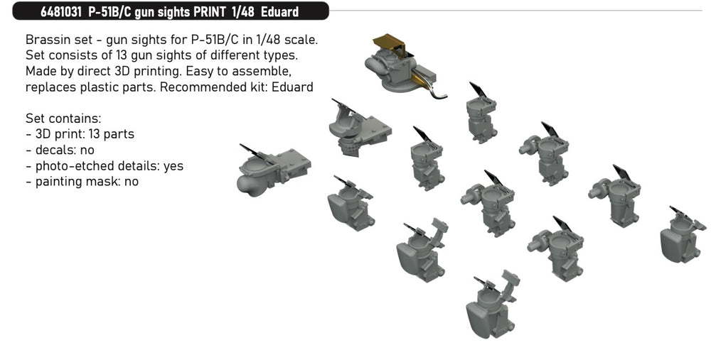 Eduard Brassin ED6481031 1:48 North-American P-51B/C gun sights