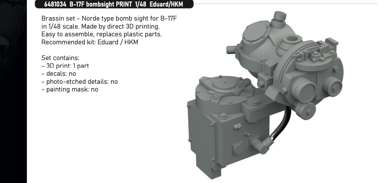 Eduard Brassin ED6481034 1:48 Boeing B-17F Flying Fortress bombsight