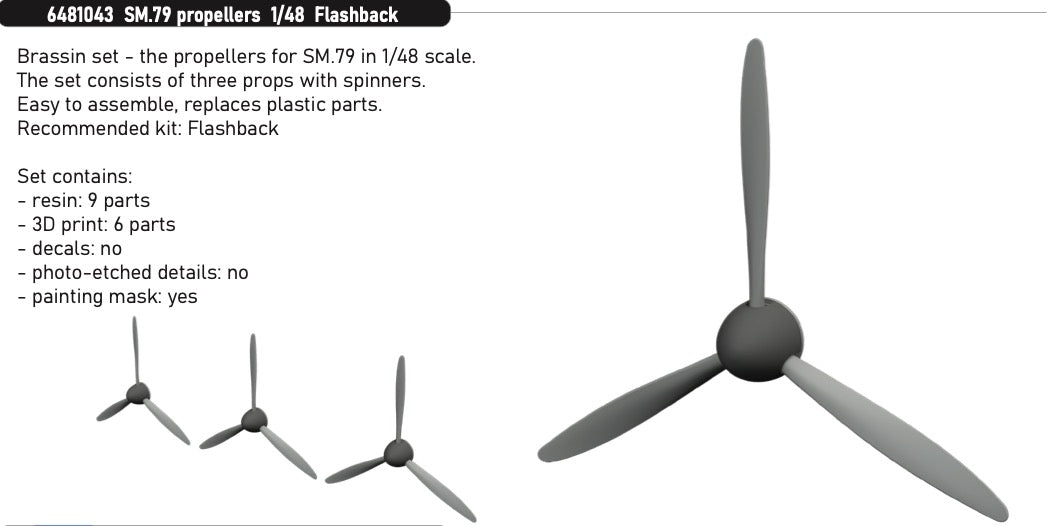 Eduard Brassin ED6481043 Savoia-Marchetti SM.79 bomber propellers 1:48