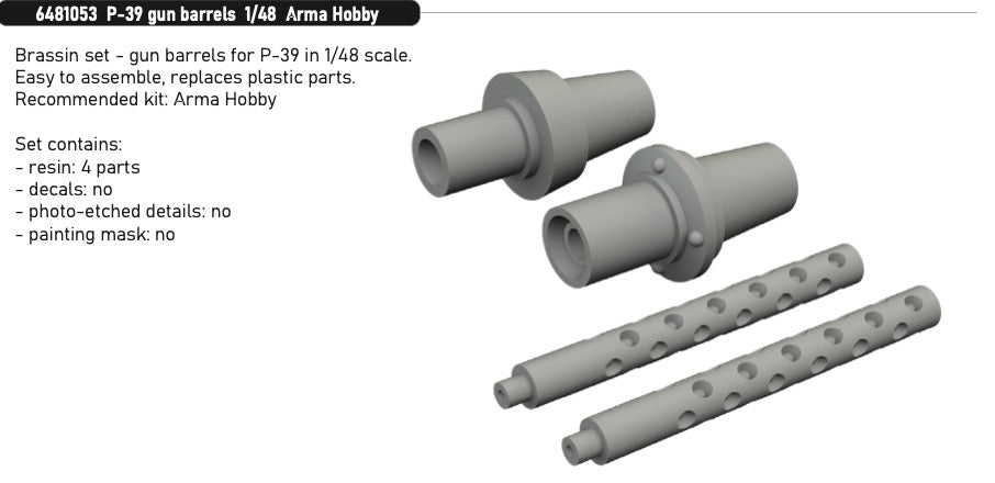 Eduard Brassin ED6481053 Bell P-39 Airacobra gun barrels 1:48