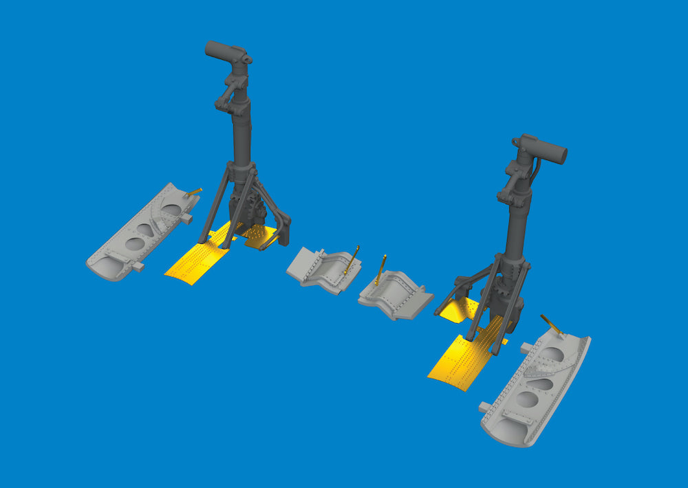 Eduard Brassin ED6481074 1:48 P-40E Warhawk Undercarriage Legs 3D-Print