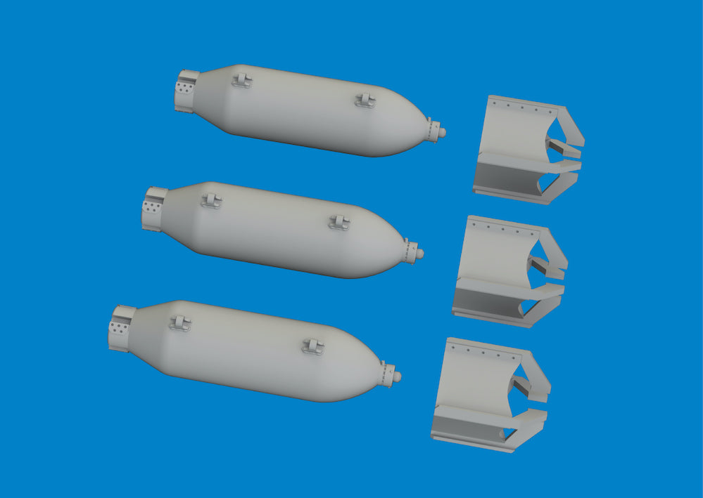Eduard Brassin ED6481083 P-40E Warhawk 100lb M30 US Bombs 3D-Print 1:48