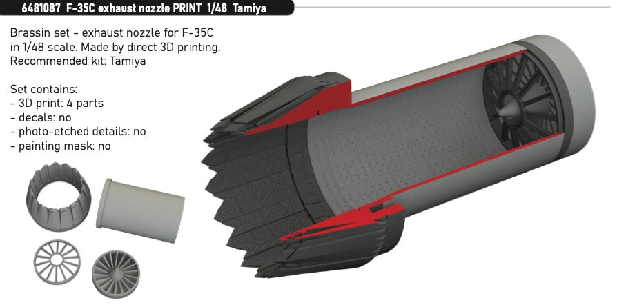 Eduard Brassin ED6481087 1:48 F-35C Lightning II Exhaust Nozzle 3D-Print