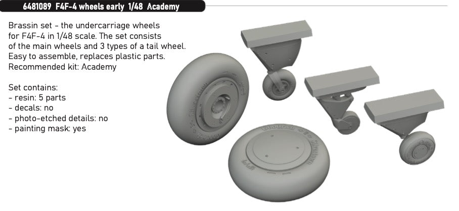 Eduard Brassin ED6481089 Grumman F4F-4 Wildcat wheels early 1:48